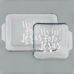 Religious Quotes and Sayings Set of Glass Baking & Cake Dish - 13in x 9in & 8in x 8in
