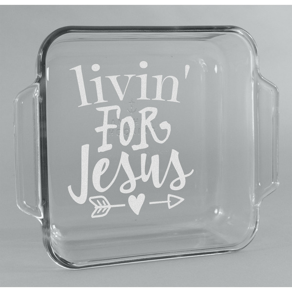 Custom Religious Quotes and Sayings Glass Cake Dish - 8in x 8in