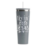 Religious Quotes and Sayings RTIC Everyday Tumbler with Straw - 28oz - Grey - Single-Sided