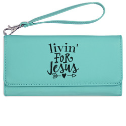 Religious Quotes and Sayings Ladies Leatherette Wallet - Laser Engraved- Teal