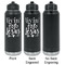 Religious Quotes and Sayings Laser Engraved Water Bottles - 2 Styles - Front & Back View