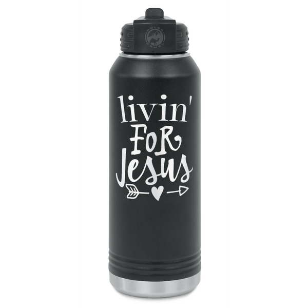 Custom Religious Quotes and Sayings Water Bottle - Laser Engraved - Front
