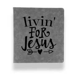 Religious Quotes and Sayings Leather Binder - 1" - Grey