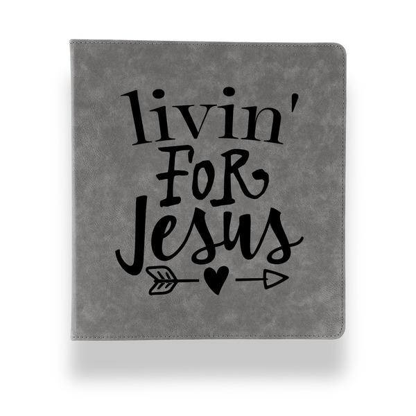 Religious Quotes and Sayings Leather Binder - 1" - Grey - Front View