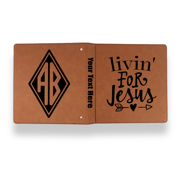 Religious Quotes and Sayings Leather Binder - 1" - Rawhide - Back Spine Front View