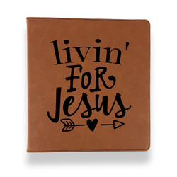 Religious Quotes and Sayings Leather Binder - 1" - Rawhide