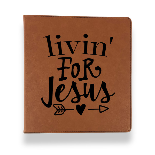 Custom Religious Quotes and Sayings Leather Binder - 1" - Rawhide