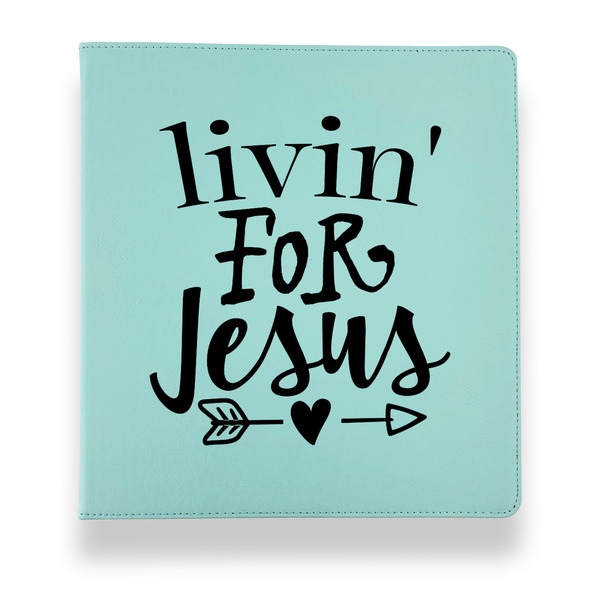 Custom Religious Quotes and Sayings Leather Binder - 1" - Teal