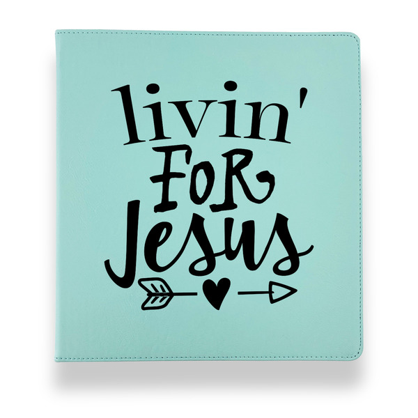 Religious Quotes and Sayings Leather Binders - 1" - Teal - Front View