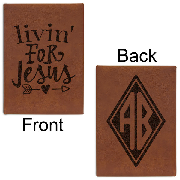 Religious Quotes and Sayings Leatherette Journals - Large - Double Sided - Front & Back View