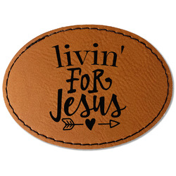 Religious Quotes and Sayings Faux Leather Iron On Patch - Oval
