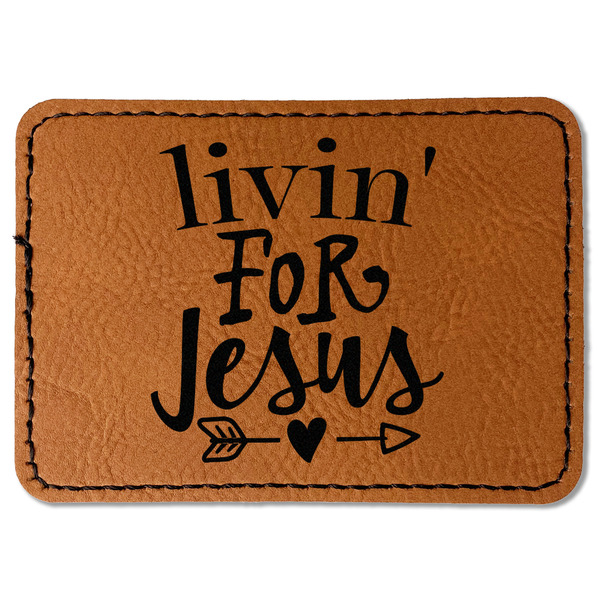 Custom Religious Quotes and Sayings Faux Leather Iron On Patch - Rectangle
