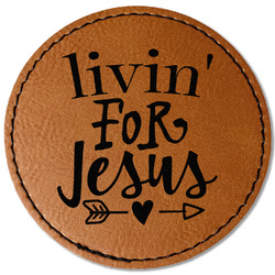 Religious Quotes and Sayings Faux Leather Iron On Patch - Round