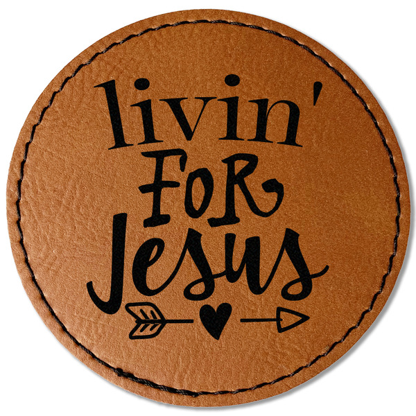 Custom Religious Quotes and Sayings Faux Leather Iron On Patch - Round