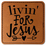 Religious Quotes and Sayings Faux Leather Iron On Patch - Square