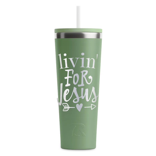 Custom Religious Quotes and Sayings RTIC Everyday Tumbler with Straw - 28oz - Light Green - Single-Sided