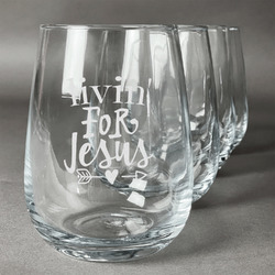 Religious Quotes and Sayings Stemless Wine Glasses (Set of 4)