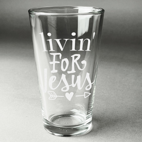 Custom Religious Quotes and Sayings Pint Glass - Engraved (Single)