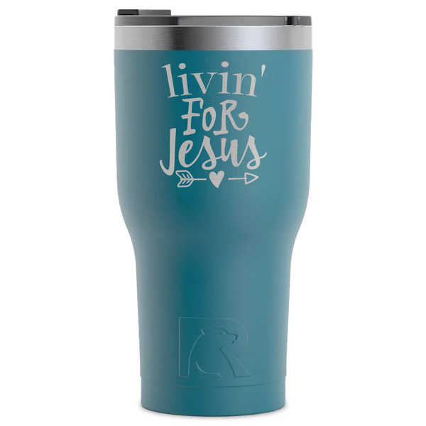 Custom Religious Quotes and Sayings RTIC Tumbler - Dark Teal - Laser Engraved - Single-Sided