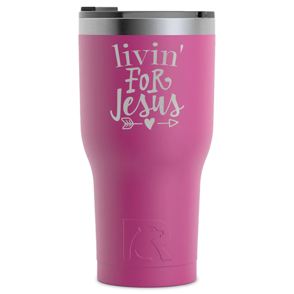Custom Religious Quotes and Sayings RTIC Tumbler - Magenta - Laser Engraved - Single-Sided