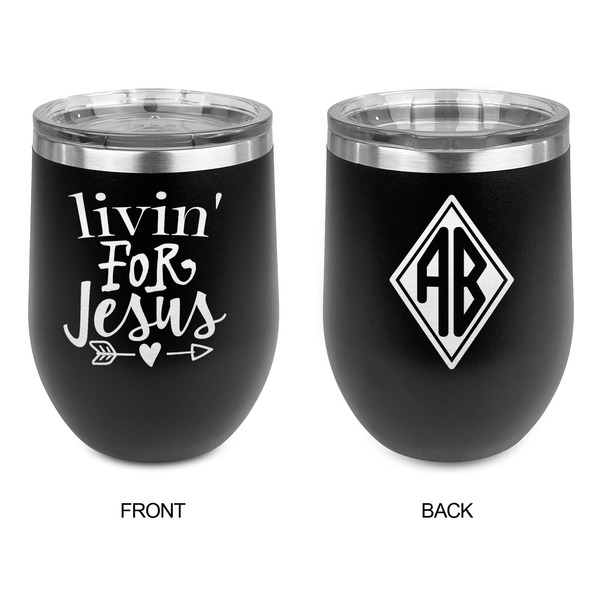 Religious Quotes and Sayings Stainless Wine Tumblers - Black - Double Sided - Approval