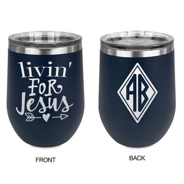 Religious Quotes and Sayings Stainless Wine Tumblers - Navy - Double Sided - Approval
