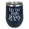 Religious Quotes and Sayings Stainless Wine Tumblers - Navy - Double Sided - Front