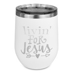Religious Quotes and Sayings Stemless Stainless Steel Wine Tumbler - White - Single Sided