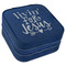 Religious Quotes and Sayings Travel Jewelry Boxes - Leather - Navy Blue - Angled View