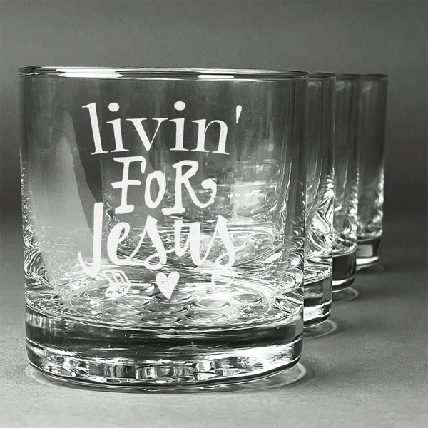 Custom Religious Quotes and Sayings Whiskey Glasses (Set of 4)