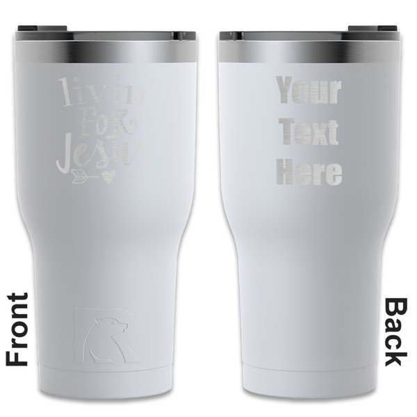 Custom Religious Quotes and Sayings RTIC Tumbler - White - Engraved Front & Back (Personalized)