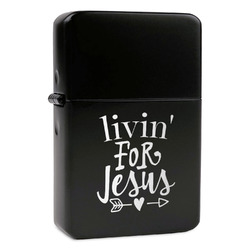 Religious Quotes and Sayings Windproof Lighter - Black - Single Sided & Lid Engraved