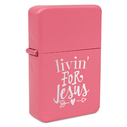 Religious Quotes and Sayings Windproof Lighter - Pink - Single Sided & Lid Engraved