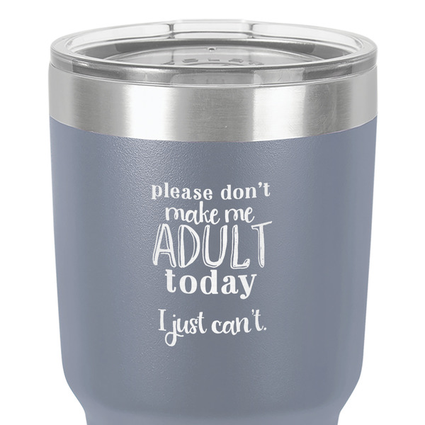 Funny Quotes and Sayings 30 oz Stainless Steel Ringneck Tumbler - Grey - Close Up