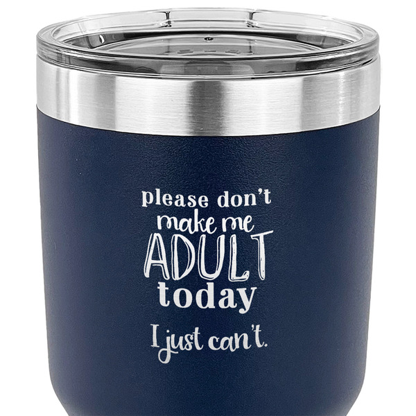 Funny Quotes and Sayings 30 oz Stainless Steel Ringneck Tumbler - Navy - CLOSE UP