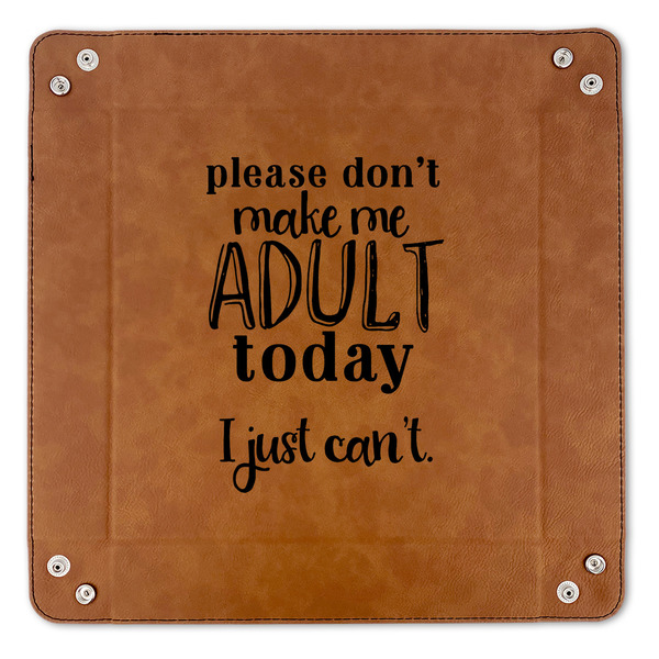 Funny Quotes and Sayings 9" x 9" Leatherette Snap Up Tray - APPROVAL (FLAT)