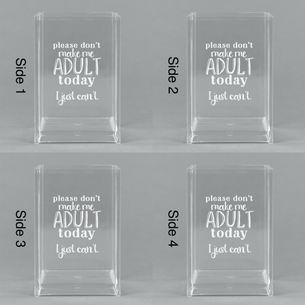 Funny Quotes and Sayings Acrylic Pen Holder - All Sides