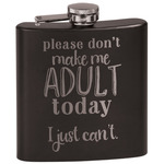 Funny Quotes and Sayings Black Flask Set