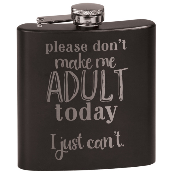 Custom Funny Quotes and Sayings Black Flask Set