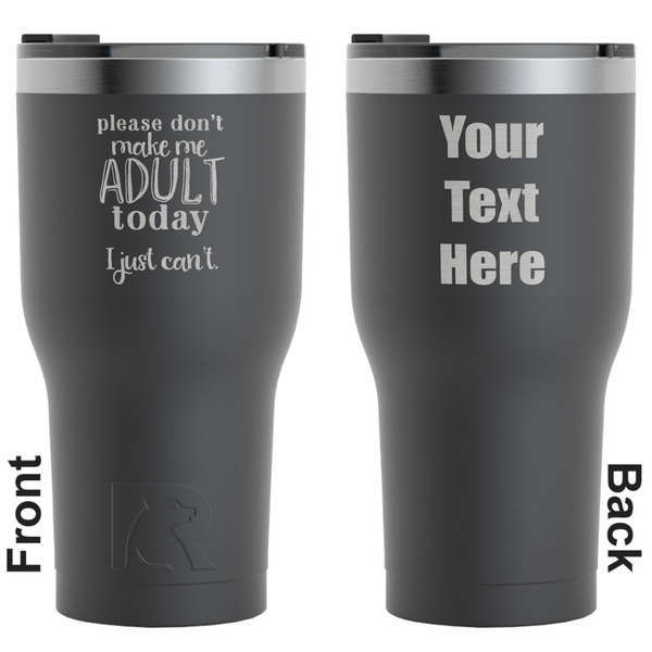 Custom Funny Quotes and Sayings RTIC Tumbler - Black - Engraved Front & Back (Personalized)
