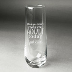 Funny Quotes and Sayings Champagne Flute - Stemless Engraved - Single