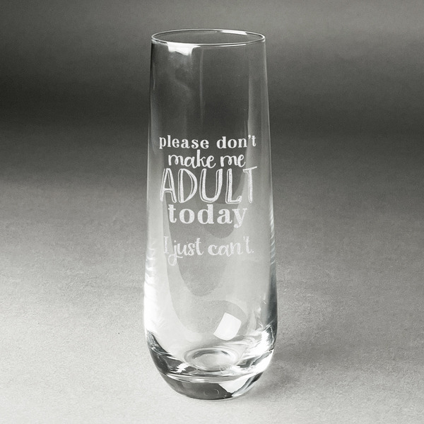 Custom Funny Quotes and Sayings Champagne Flute - Stemless Engraved - Single