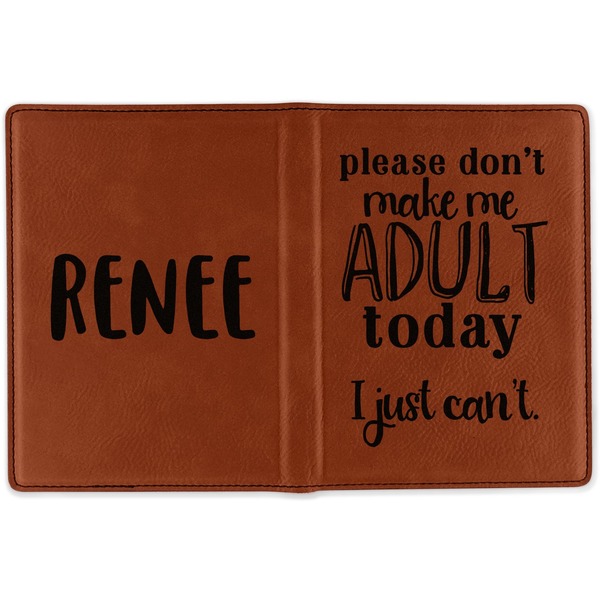 Funny Quotes and Sayings Cognac Leather Passport Holder Outside Double Sided - Apvl