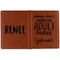 Funny Quotes and Sayings Cognac Leather Passport Holder Outside Double Sided - Apvl