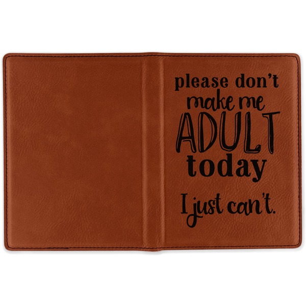 Funny Quotes and Sayings Cognac Leather Passport Holder Outside Single Sided - Apvl