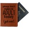 Funny Quotes and Sayings Cognac Leather Passport Holder With Passport - Main