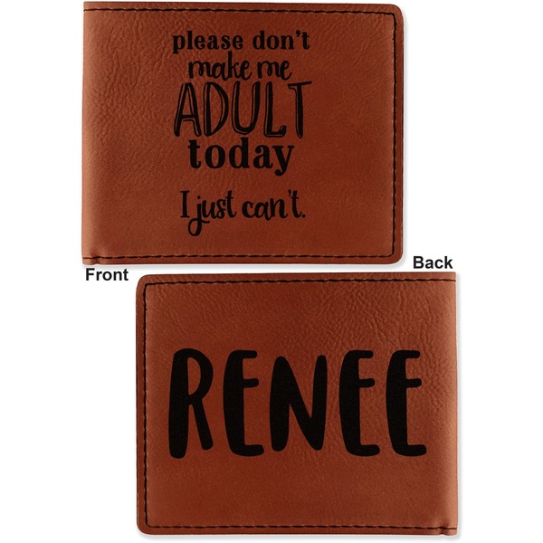 Funny Quotes and Sayings Cognac Leatherette Bifold Wallets - Front and Back