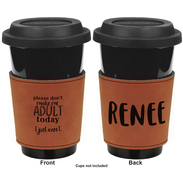 Funny Quotes and Sayings Cognac Leatherette Mug Sleeve - Double Sided Apvl