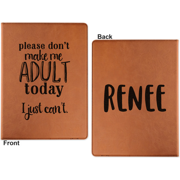 Funny Quotes and Sayings Cognac Leatherette Portfolios with Notepad - Large - Double Sided - Apvl
