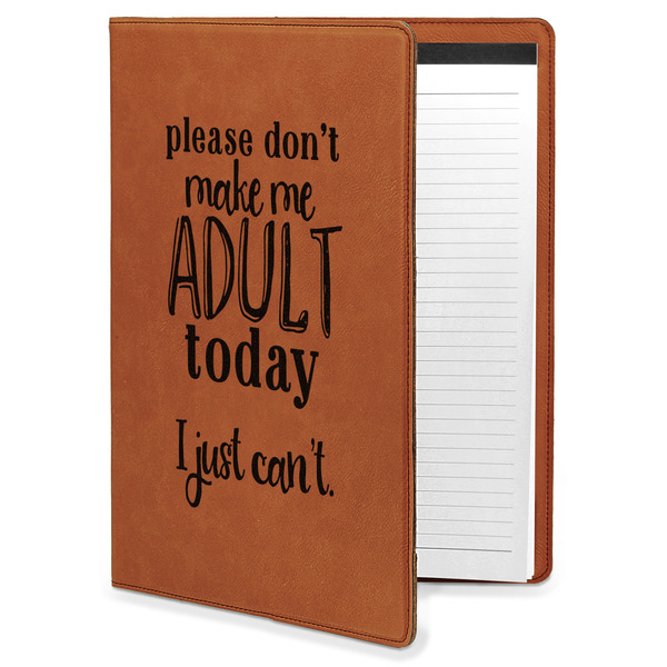 Custom Funny Quotes and Sayings Leatherette Portfolio with Notepad - Large - Single Sided